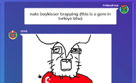 bald boykissersilly_cat flag:turkiye gartic_phone glasses looking_up nate nose open_mouth quote red_shirt screenshot soyjak soyquote speech_bubble speech_bubble_empty stubble text turk turkiye turkroach tvrkaryan variant:a24_slowburn_soyjak // 613x375 // 61.8KB