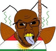 antenna cockroach country flag flag:kurdistan glasses hanging kurd kurdistan noose open_mouth roach roachnigger rope soyjak stubble suicide sun tongue tongue_out variant:feraljak white_background // 1500x1354 // 99.1KB