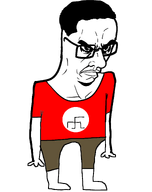 angry barefoot bigot chud closed_mouth flag:nazi_germany glasses hair nazi_germany nazism no_beard seething subvariant:chudjak_seething swastika variant:chudjak // 1501x1900 // 258.9KB