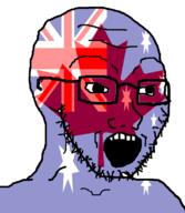 australia canada flag flag:australia flag:canada glasses open_mouth soyjak star_(symbol) stubble variant:soyak // 688x793 // 209.0KB