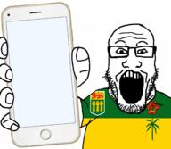 arm canada clothes country flag glasses hand holding_object holding_phone iphone open_mouth phone saskatchewan soyjak stubble subvariant:phoneplier subvariant:phoneplier_vertical template tshirt variant:markiplier_soyjak // 2160x1884 // 1.0MB