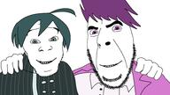 2soyjaks anime blue_eyes blue_hair danganronpa_(series) danganronpa_v3:_killing_harmony friendship momota_kaito no_more_brother_wars purple_eyes purple_hair saihara_shuichi variant:cobson variant:feraljak video_game // 1920x1080 // 483.3KB