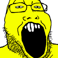 asian bite eunice glasses open_mouth small_eyes soyjak stubble variant:markiplier_soyjak2 yellow // 601x838 // 27.0KB