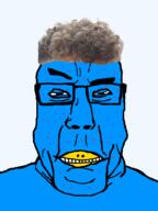 acne beak bird blue_skin glasses smirk soyjak squinting subvariant:chudplier2 transparent_background twitter twitter_immigrant variant:chudjak variant:markiplier_soyjak zoomer zoomer_hair // 600x800 // 138.0KB
