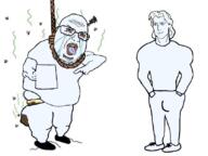 angry arm chad closed_mouth clothes crying ear flies glasses hair hanging open_mouth picture pointing poop soyjak stubble template transparent variant:shotjak // 833x626 // 217.8KB