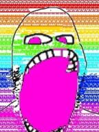 open_mouth rainbow soyjak stubble subvariant:tismjak trend:colorjak variant:gapejak // 191x254 // 111.6KB