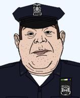 1488 badge blue_eyes brown_hair closed_mouth clothes ear hair new_york nypd police police_hat soyjak stubble subvariant:alex variant:alicia white_skin // 592x720 // 33.1KB