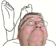 bernd_schmidt closed_mouth foot glasses looking_at_you smile subvariant:wholesome_soyjak variant:gapejak // 623x510 // 142.0KB