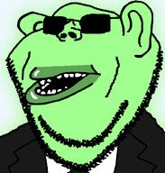 amerimutt black_jacket central_intelligence_agency clothes ear federal_bureau_of_investigation glasses glowing green_skin mutt mutt_lips necktie subvariant:impish_amerimutt suit suit_and_tie sunglasses trend:glowie variant:impish_soyak_ears white_shirt // 598x628 // 43.9KB