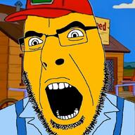 angry clothes drawn_background glasses hat open_mouth sneed soyjak stubble the_simpsons variant:cobson yellow_skin // 1050x1050 // 643.5KB