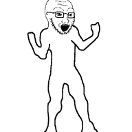animated arm dance full_body glasses hand leg open_mouth orange_justice soyjak spin stubble subvariant:soyak_front variant:soyak // 644x800 // 152.9KB