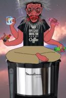 angry arm beard black_shirt blood bloodshot_eyes caffeine chud coffee coffee_maker crying ear eyebags eyebrows finger foot glasses god hand hinduism insane khaki_shorts lips long_hair merge monster_energy mountain_dew mug my_little_pony nose nosebleed punisher_face rainbow_dash red_skin space subvariant:chudjak_front subvariant:science_lover tired variant:chudjak variant:markiplier_soyjak wrinkles // 1017x1500 // 1.3MB