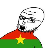 burkina_faso flag flag:burkina_faso glasses hair looking_to_the_left open_mouth soyjak stubble teeth torso variant:A24k wrinkles // 466x415 // 15.2KB