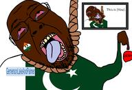 ack arm button crescent crying distorted flag flag:india flag:pakistan gemersonlakeandpalmer_(user) glasses hair hand hanging india janny monitor noose open_mouth pakistan queen_of_spades rope soyjak star_(symbol) star_and_crescent stubble suicide teeth tongue variant:bernd yellow_teeth // 2300x1569 // 346.6KB