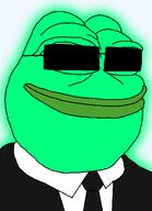 amphibian black_jacket central_intelligence_agency clothes federal_bureau_of_investigation frog glasses glowing green_skin nas:pepe necktie pepe_the_frog subnas:pepelaugh suit suit_and_tie sunglasses trend:glowie white_shirt // 959x1327 // 114.8KB