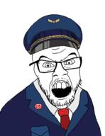 angry clothes deutsche_bahn germany glasses hat open_mouth rail screaming soyjak stubble suit train train_conductor uniform variant:feraljak // 498x646 // 58.5KB
