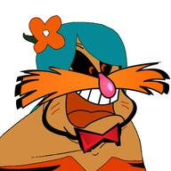 black_sclera blue_hair brown_skin dr._eggman dr._robotnik_(asoth) facial_mark flower hair meta:nas namefag_drama open_mouth pingas pingas_man_(user) plant red_eyes variant:unknown // 1500x1500 // 361.5KB