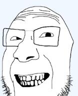 bald beard glasses grin happy smile soyjak teeth transparent_background variant:grinjak white_skin // 501x615 // 56.8KB