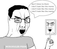 angry arm bloodshot_eyes clothes crying glasses greyscale hair hand holding_object mirror open_mouth soyjak tshirt variant:chudjak // 1224x1052 // 229.0KB