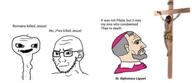 brainlet christianity concerned ear frown glasses jesus pope soyjak stubble text variant:soyak // 640x277 // 102.7KB