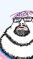 bald closed_eyes closed_mouth fat flag:transgender_pride_flag glasses lipstick neckbeard purple_hair sleeping tranny transparent_background variant:neckbeardjak // 324x576 // 17.1KB