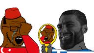 angry bald bloodshot_eyes brown_skin closed_eyes closed_mouth clothes color cope crying disappointed facepalm fez flag:greece flag:turkiye glasses greece hand hat korg_(namefag) legalweek_(nameroach) meta:tagme mirror mustache nas:gigachad negated nigger open_mouth paint sad skin soyjak star_and_crescent stubble turk turkiye turkroach tvrkaryan variant:soyak white_skin // 1920x1080 // 341.3KB