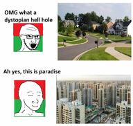 angry building closed_eyes closed_mouth construction glasses house irl left_wing leftist open_mouth political_compass smile soyjak stubble text variant:soyak variant:wojak // 1080x1023 // 175.3KB