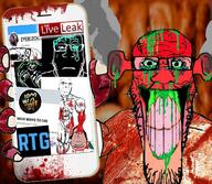 1000waystodie blood bloodshot_eyes crying evil gore irl_background liveleak murder muscles open_mouth phone reyeblech rtg subvariant:blobson subvariant:neutralplier subvariant:phoneplier variant:a24_slowburn_soyjak variant:bernd variant:cobson variant:markiplier_soyjak // 680x593 // 130.2KB
