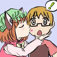 anime chen kiss nas nate touhou video_game yellow_hair // 1000x998 // 500.3KB