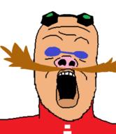 brown_hair clothes dr._eggman goggles hair hat mustache open_mouth sonic_(series) soyjak variant:a24_slowburn_soyjak video_game white_background white_skin // 600x695 // 66.2KB