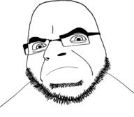 closed_mouth distorted frown glasses looking_at_you soyjak stubble variant:cobson // 546x476 // 77.8KB