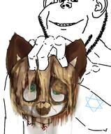 buff fox furry holding_head satisfying star_of_david swastika variant:impish_soyak_ears // 1577x1900 // 335.6KB