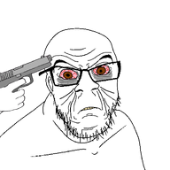 eye_bags glasses gun hand red_eyes stubble variant:feraljak // 1500x1500 // 140.4KB
