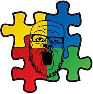 autism glasses jigsaw_puzzle open_mouth soyjak stubble variant:a24_slowburn_soyjak // 221x223 // 38.6KB