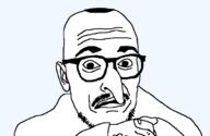arm ear glasses hand judaism mustache open_mouth soyjak stubble variant:longnose // 746x486 // 20.7KB