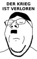 adolf_hitler closed_eyes downfall_(movie) german_text germany glasses hair its_over mustache soyjak stubble subvariant:wholesome_soyjak text variant:gapejak world_war_2 // 600x950 // 23.4KB