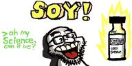art artist:toonsoy excited greentext happy oh_my_science open_mouth pixel_art shading shiny soy soyjak soylent soylent_bottle variant:unknown yellow_teeth // 489x247 // 53.2KB