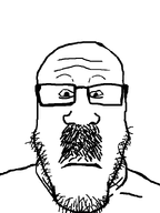 closed_mouth edit eyebags eyebrows front_facing glasses mustache neutral nose small_eyebrows small_eyes stubble subvariant:neutralplier variant:markiplier_soyjak // 600x800 // 32.8KB