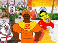 bindi bloodshot_eyes brown_skin buff china crying ear england flag flag:china flag:england flag:pakistan hair hanging hinduism india indian islam kashmir multiple_soyjaks mustache narendra_modi nepal new_delhi pakistan purple_hair rope subvariant:chudjak_front suicide swastika tranny turban variant:bernd variant:chudjak yellow_skin // 1200x900 // 1.2MB