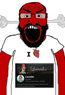 angry balding beard clothes glasses hair heart i_love lavaber open_mouth red_skin soyjak subvariant:science_lover tshirt variant:markiplier_soyjak // 2819x4096 // 809.1KB