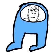 amogus among_us bald beard blogposting blue glasses neutral self_insert subvariant:neutralplier variant:markiplier_soyjak video_game // 500x500 // 138.8KB