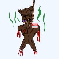 ack antiswarthy_(namefag) hanging hello_my_name_is_(sticker) long_teeth namefags pig quadruple_amputee scars shitskin tongue_out variant:unknown yellow_teeth // 3000x3000 // 420.8KB