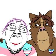 beard closed_eyes eyes_closed furfag furry glasses happy lipstick love smile subvariant:trannyfur tranny trans variant:bernd zoo zoophile zoophilia // 1378x1378 // 105.0KB