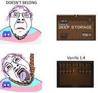 clothes discord eyelashes flag glasses heart mustache purple_hair rimworld soyjak stubble suicide tranny variant:bernd video_game // 1812x1724 // 631.6KB