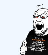 bald beard black_shirt glasses open_mouth reddit redditard snoo stubble thumbs_up transparent_background variant:thumboy wrinkles // 500x570 // 60.5KB