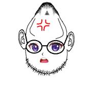 anger_mark anime ear glasses hair open_mouth purple_eyes soyjak stubble variant:susjak // 282x269 // 21.7KB