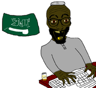 australian_shitposter bad_teeth beard clothes flag:saudi_arabia keyboard mudslime muzzie pantone_448_c piss pisslam table variant:casnatus white_background // 800x737 // 19.5KB