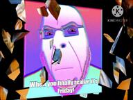 ai_meme animated artist:sectionalism bald beard blue_skin clothes dance dress friday glasses grey_hair hat kinemaster music smurf stubble trend:colorjak vaporwave variant:cobson video // 1440x1080, 6.8s // 1.2MB