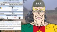 2015 3soyjaks aryan battle boko-haram cameroon closed_mouth clothes ear far_north_region_(cameroon) flag flag:cameroon front_facing geg glasses hair irl irl_background isis islam january january_12 muscles muscular_male raid_on_kolofata soyjak subvariant:perceptive_chud variant:chudjak variant:cobson white_skin wikipedia yellow_hair // 1280x720 // 690.6KB