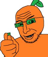 admin arm devious evil flash_drive froot glasses hand holding_object leaf open_mouth orange_skin smug soyjak stubble thumbs_up usb variant:thumbjak // 454x546 // 13.8KB